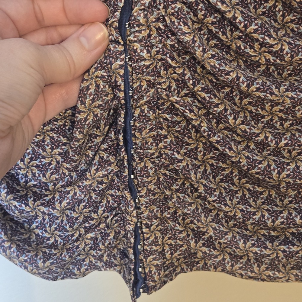 Gimmicks by BKE Boho Floral Mesh Ruched Hook Eye Blouse Womens Sz XL Cottage - Picture 5 of 8